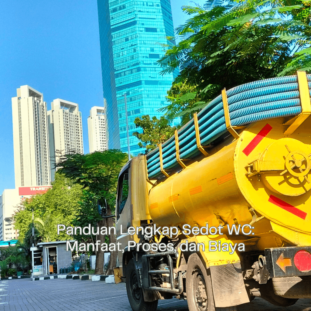 Proses sedot WC dengan selang khusus untuk menjaga kebersihan septic tank dan lingkungan.